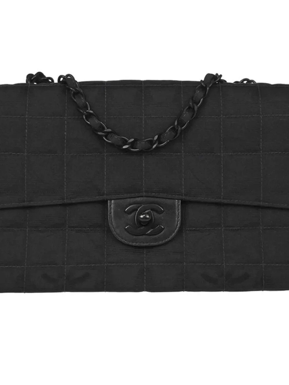 Chanel Black Jacquard Nylon Travel Line Shoulder Bag 188928